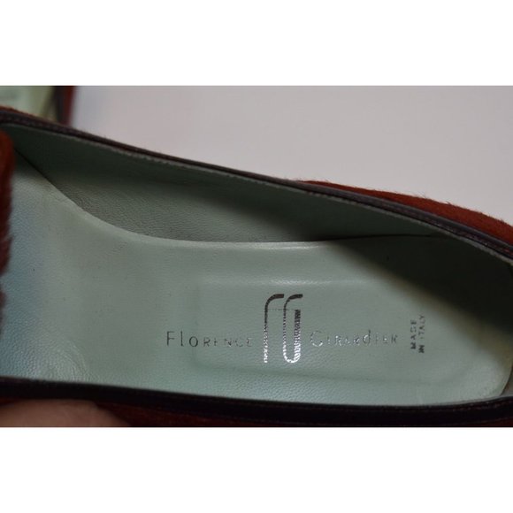 Women's Florence Girardier Dark Orange Mohair Square Toe Pump 7 - Picture 10 of 12